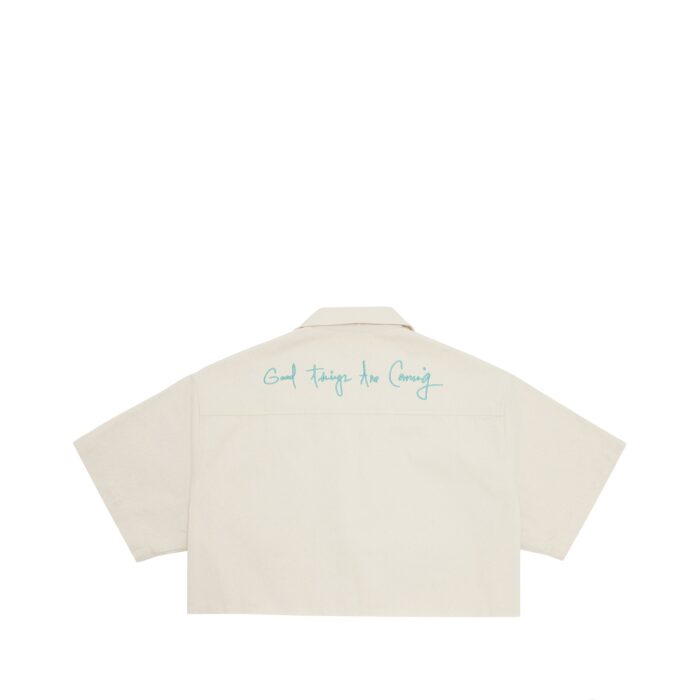 Valas Los Angeles Cropped Love & Peace Bowler Shirt