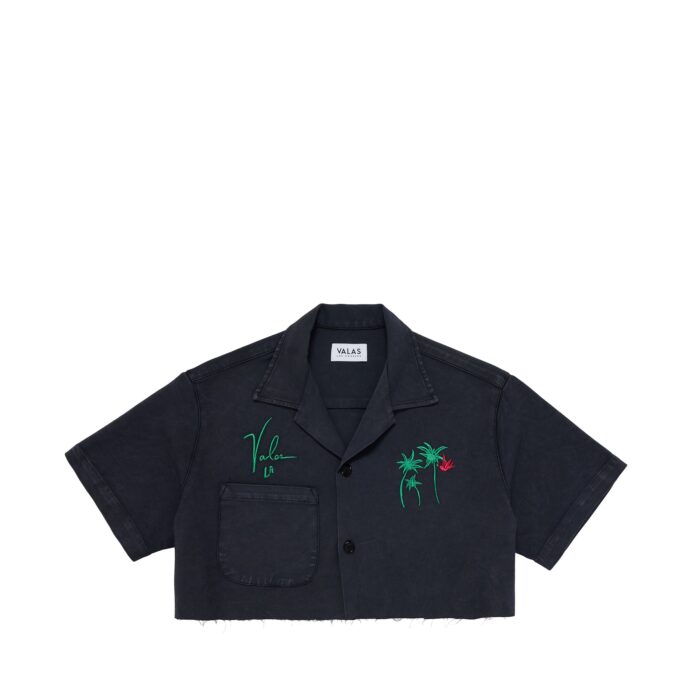 Valas Los Angeles Cropped Palm Trees Bowler Shirt