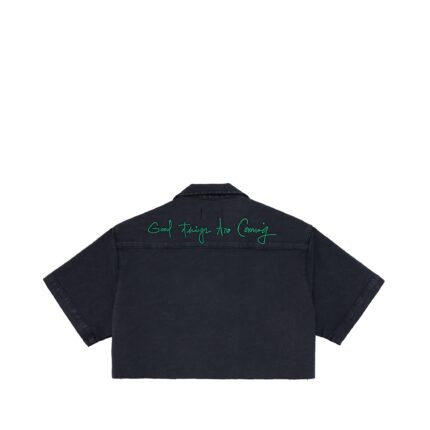 Valas Los Angeles Cropped Palm Trees Bowler Shirt