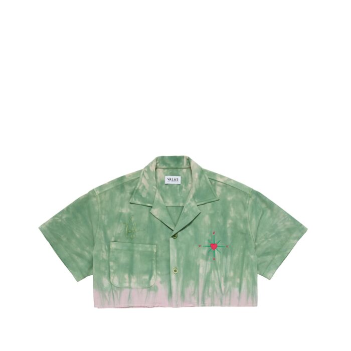 Valas Los Angeles Cropped Tie Dye Bowler Shirt