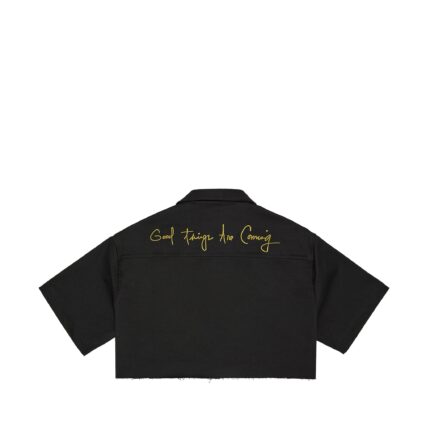 Valas Los Angeles Cropped Varsity V Bowler Shirt
