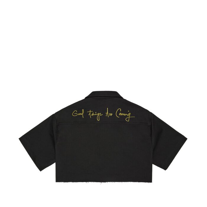 Valas Los Angeles Cropped Varsity V Bowler Shirt