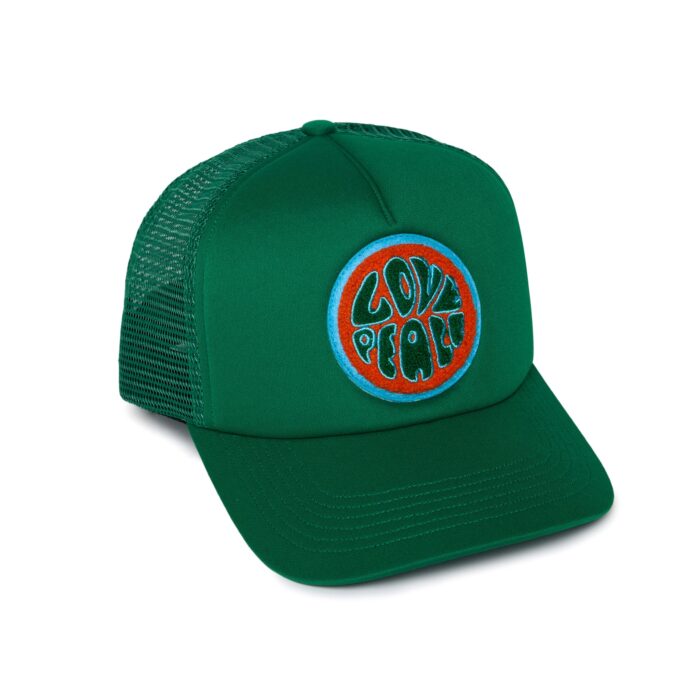 Valas Los Angeles Love & Peace Beach Trucker Green