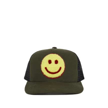 Valas Los Angeles Smiley Face Trucker Olive