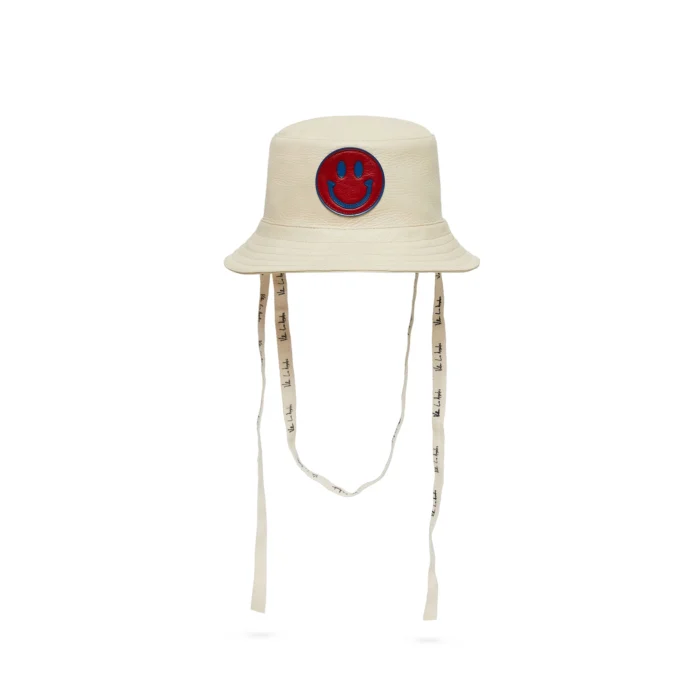 Valas Los Angeles Smiley Leather Bucket Hat