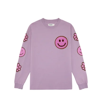 Valas Los Angeles Smiley Patch Long Sleeve Tee